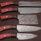 Professional Custom Damascus Steel Chef Knife Set 5Pc Handmade Kitchen Knives Wood Handle 2