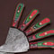 Handcrafted Damascus Steel Chef Knife Set Of 5 Durable Wooden Handle Knives 3