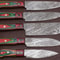 Handcrafted Damascus Steel Chef Knife Set Of 5 Durable Wooden Handle Knives 2
