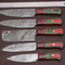 Handcrafted Damascus Steel Chef Knife Set Of 5 Durable Wooden Handle Knives 0