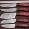 Damascus Steel Kitchen Cutlery Set 5Pc Handmade Chef Knives With Sheath 0