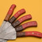 Handmade Damascus Chef Knife Set Lot Of 5 Dollar Wood Handle With Leather Sheath 3