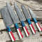Handmade Damascus Chef Knives 5 Piece Set With Leather Sheath 1