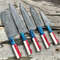 Handmade Damascus Chef Knives 5 Piece Set With Leather Sheath 3