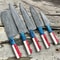 Handmade Damascus Chef Knives 5 Piece Set With Leather Sheath 3