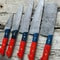 Chef Knife Set Damascus Handmade Lot 5 With Dollar Wood Handles 2