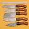 Custom Damascus Chef Knife Set Lot Of 5 With Dollar Wood Handle 1