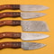 Custom Damascus Chef Knife Set Lot Of 5 With Dollar Wood Handle 2