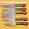 Handmade Damascus Chef Set 5 Pc Knife Lot With Dollar Wood 1