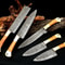 Custom Handmade Damascus Steel Kitchen Chef Knife Set 5 Pc Hand Forged Knives With Wood Handle 1