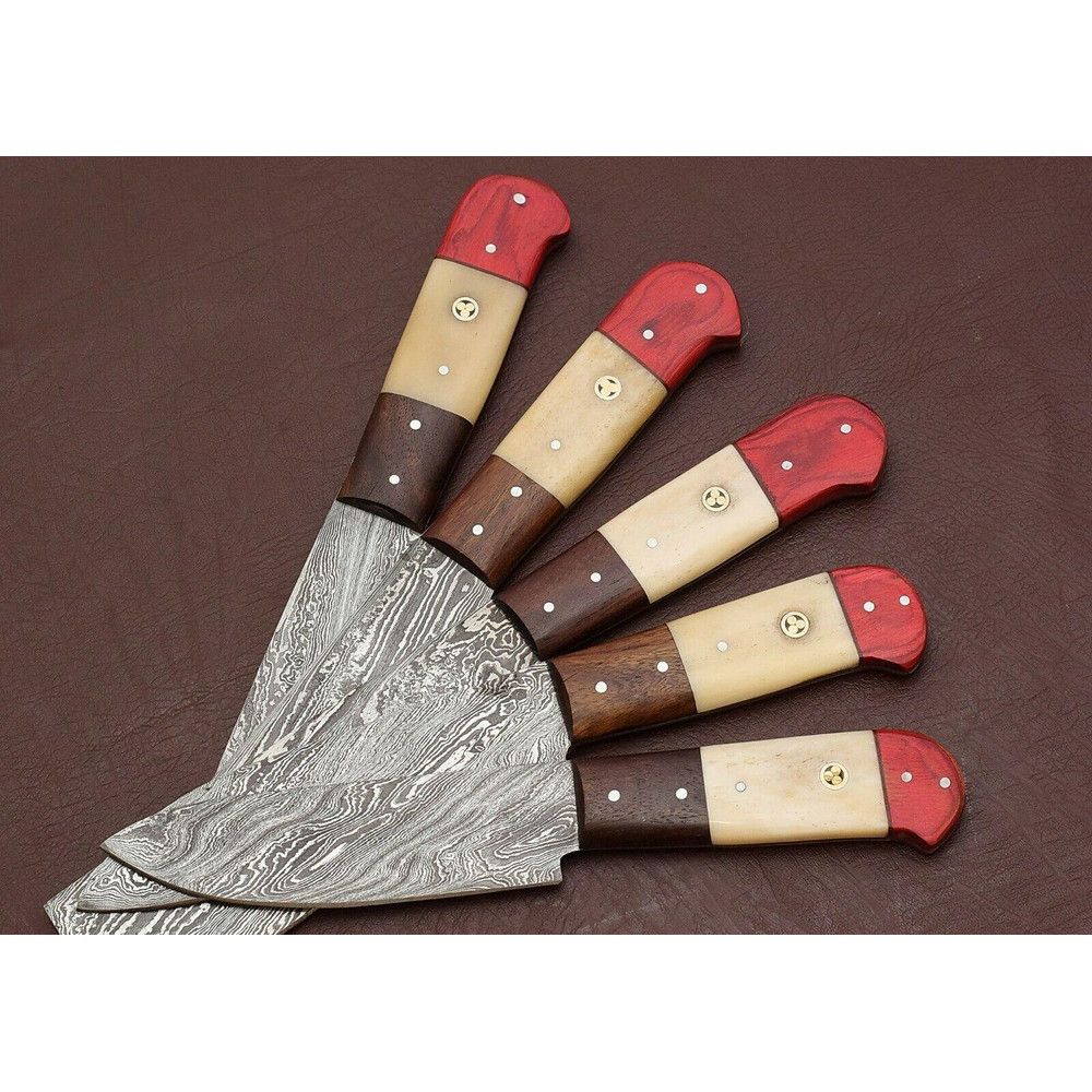 Hand Forged Damascus Steel Kitchen Knife Set 5 Pc Professional Chef Knives 3