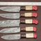 Hand Forged Damascus Steel Kitchen Knife Set 5 Pc Professional Chef Knives 0