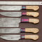 Professional Damascus Steel Kitchen Knife Set Hand Forged Chef Knives 3