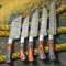 Custom Handmade Damascus Steel Chef Knives 5 Pc Cutlery Set 1