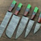 Handmade Damascus Steel Kitchen Knife Set Professional Chefs Knives 0
