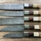 Hand Forged Damascus Steel Chef Knife Set 5 Piece Kitchen BBQ Knives With Leather Sheath 2