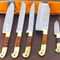 Damascus Steel Chef Knife Collection 5 Pc Handmade Kitchen Set 2