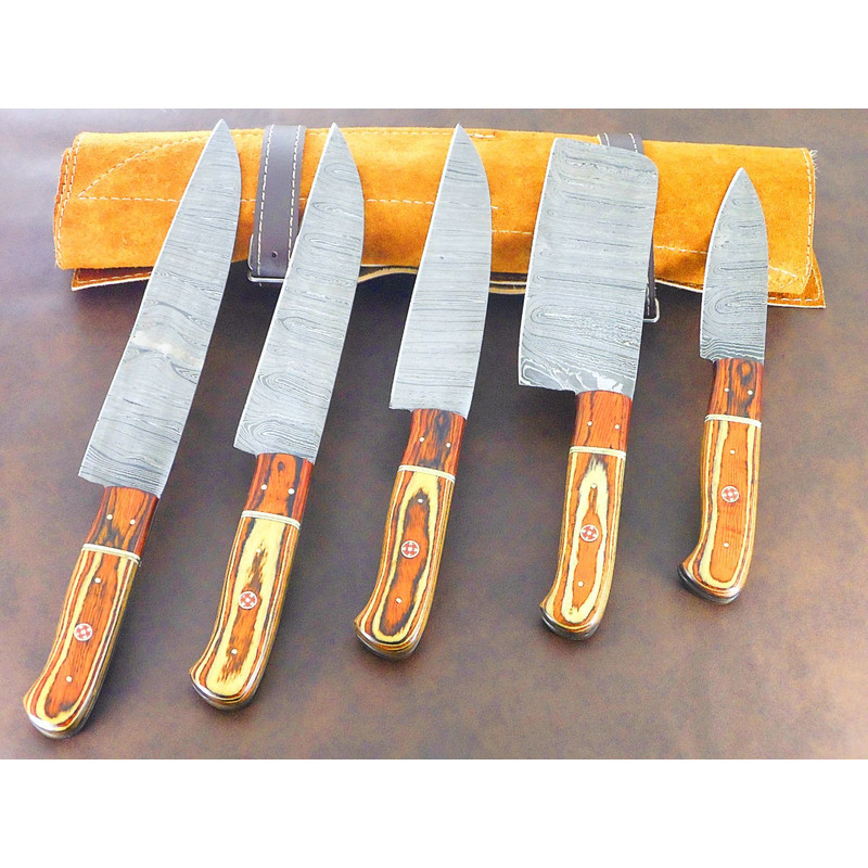 Exclusive Handmade Damascus Steel Chef Knife Set 5 Pc Cutlery 2