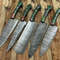 Custom Forged Damascus Steel 5 Pc Kitchen Knife Collection 0