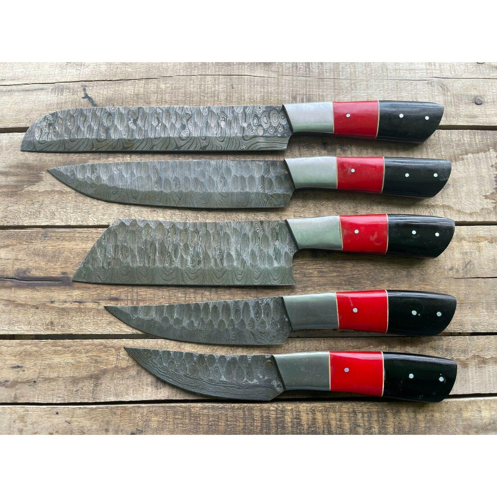 Artisan Damascus Steel 5 Pc Chef Knife Kitchen Collection 2