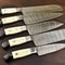 Luxury Handmade Damascus Steel Kitchen Knife Set Chef Knives Lot Of 5 1