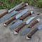 7 PCS Handmade Damascus Steel Chef Knife Set Full Tang Kitchen Cutlery With Micarta Handle 1