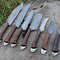 7 PCS Handmade Damascus Steel Chef Knife Set Full Tang Kitchen Cutlery With Micarta Handle 0