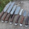 7 PCS Handmade Damascus Steel Chef Knife Set Full Tang Kitchen Cutlery With Micarta Handle 0