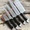 Handmade Twist Damascus Steel Chef Knife Set Professional Kitchen Knives 2