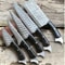 Handmade Twist Damascus Steel Chef Knife Set Professional Kitchen Knives 0
