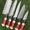 5Pc Custom Damascus Steel Chef Knife Set With Pakkawood Handle 0