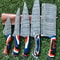Twist Pattern Damascus Steel Kitchen Knife Set Handmade Chef Knives 1