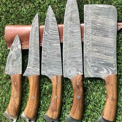 premium handmade damascus chef knife set | 9–13 inch blades