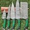 Professional Damascus Steel Kitchen Knife Set Custom Handmade Design 0