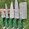 Professional Damascus Steel Kitchen Knife Set Custom Handmade Design 2