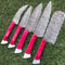 Unique Twist Damascus Steel Chef Knives Set Full Tang Kitchen Knives 1