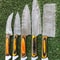 Custom Damascus Steel Chef Knives With Pakkawood Handle Handmade Set 1