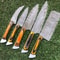 Custom Damascus Steel Chef Knives With Pakkawood Handle Handmade Set 2