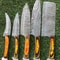 Custom Damascus Steel Chef Knives With Pakkawood Handle Handmade Set 3