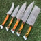 Custom Damascus Steel Chef Knives With Pakkawood Handle Handmade Set 0