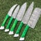 Chef Knife Set In Twist Damascus Steel Handmade Full Tang Knives 3