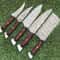 Twist Pattern Damascus Steel Kitchen Cutlery Set Handmade Knives 1