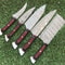 Twist Pattern Damascus Steel Kitchen Cutlery Set Handmade Knives 1