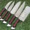 Twist Pattern Damascus Steel Kitchen Cutlery Set Handmade Knives 3