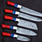 Full Tang Damascus Steel Chef Knife Set Hand Forged Kitchen Knives 2