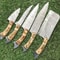 Custom Handmade Twist Damascus Steel Chef Knife Set 9 To 13 Kitchen Knives With Rosewood Handle 3