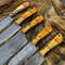Handmade Twist Damascus Steel Chef Knife Set With Rosewood Handles 3