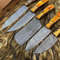 Handmade Twist Damascus Steel Chef Knife Set With Rosewood Handles 4
