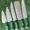 5Piece Handmade Damascus Kitchen Knives Set Twist Pattern Design 0