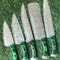 5Piece Handmade Damascus Kitchen Knives Set Twist Pattern Design 0